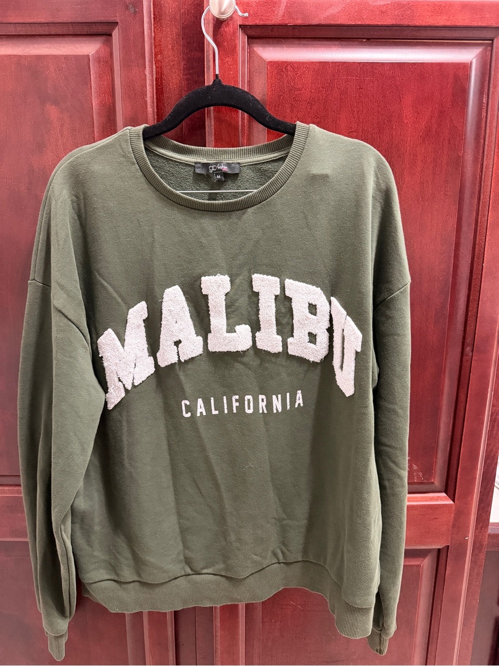 EUC Malibu Oversized Crewneck Sweatshirt MEDIUM Olive Green